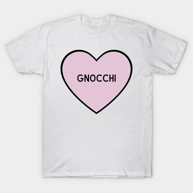 I Love Gnocchi Heart Shape T-Shirt by BloomingDiaries